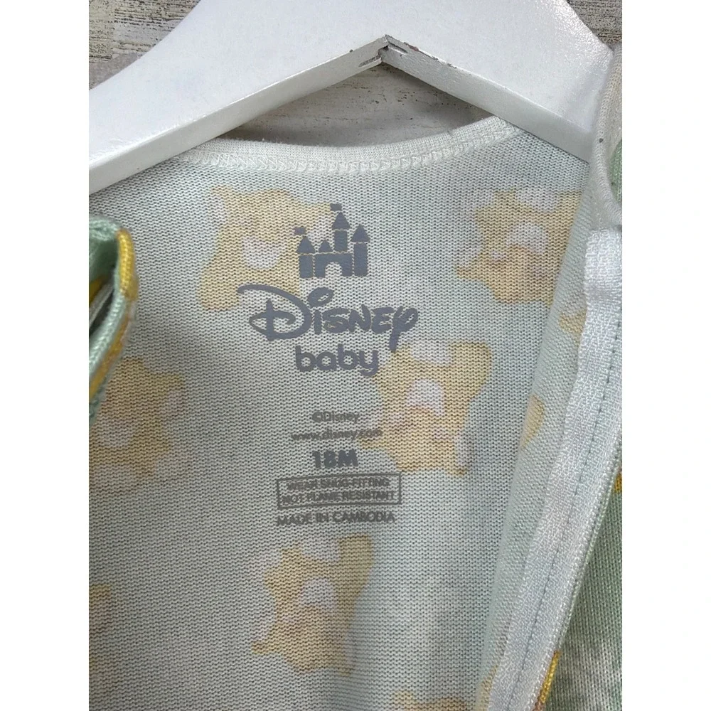 Disney Baby Girls 18M Green Cream Lion King Simba Floral Sleepwear EUC